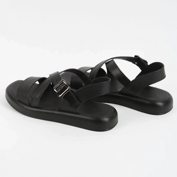 Босоножки женские кожаные 339499  Fashion Черный фото 5 — интернет-магазин Tapok
