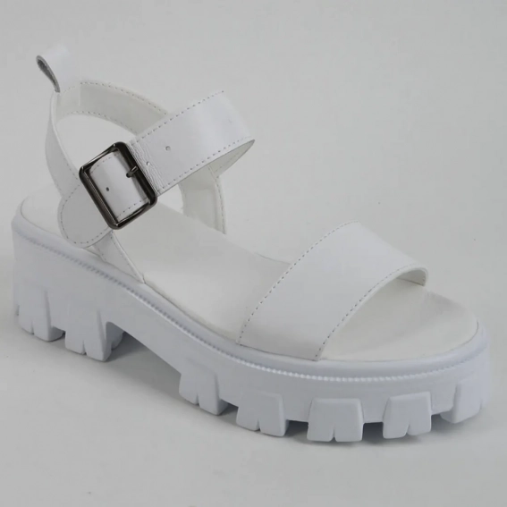 Босоножки женские кожаные 339497  Fashion Белый фото 1 — интернет-магазин Tapok