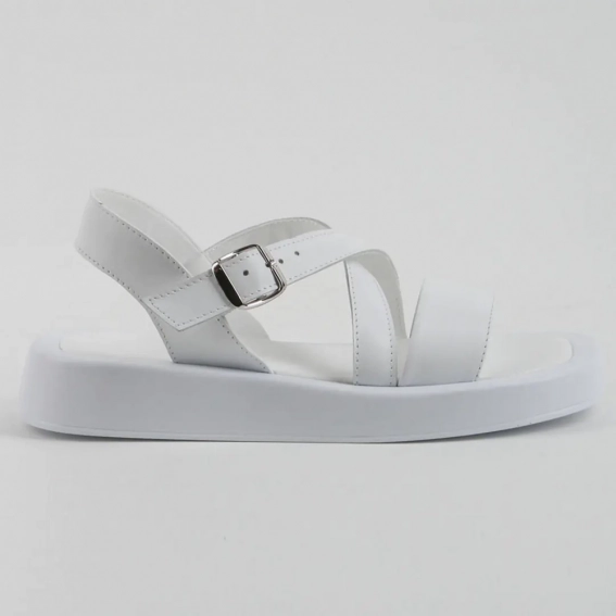Босоножки женские кожаные 339876  Fashion Белый фото 2 — интернет-магазин Tapok
