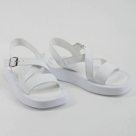 Босоніжки жіночі шкіряні 339876 Fashion Білий фото 4 — інтернет-магазин Tapok