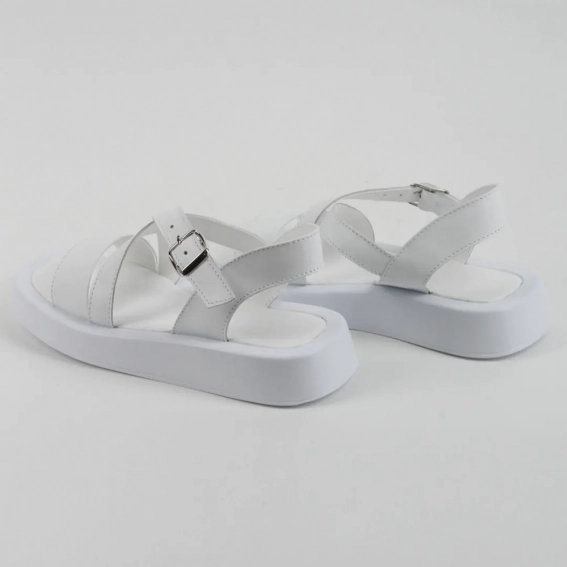 Босоножки женские кожаные 339876  Fashion Белый фото 5 — интернет-магазин Tapok