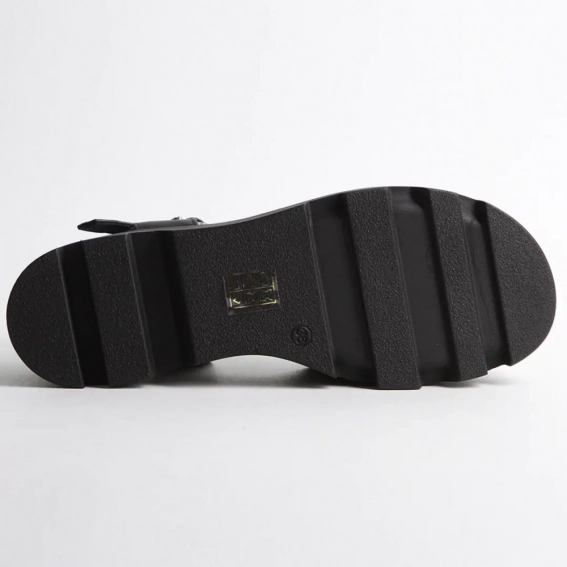 Босоножки женские кожаные 340163  Fashion Черный фото 3 — интернет-магазин Tapok