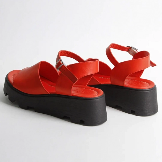 Босоножки женские кожаные 340165  Fashion Красный фото 5 — интернет-магазин Tapok