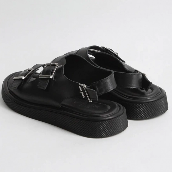 Босоножки женские кожаные 340400  Fashion Черный фото 5 — интернет-магазин Tapok