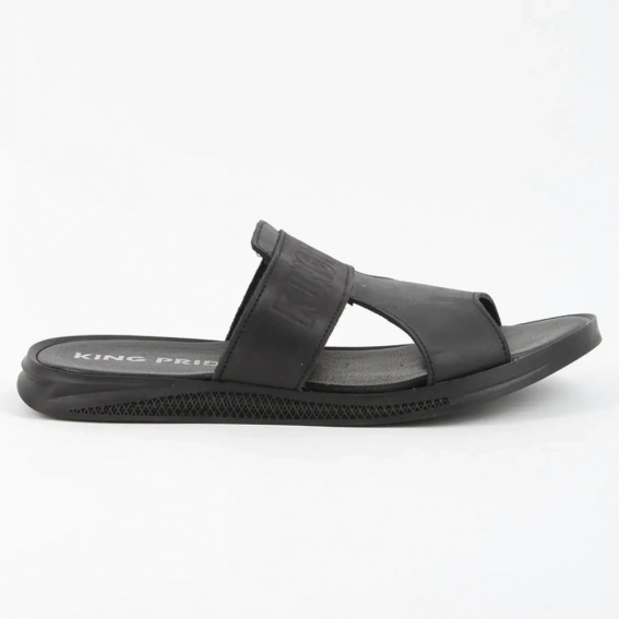 Шлепанцы мужские кожаные 339864  Fashion Черный фото 2 — интернет-магазин Tapok