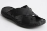 Шлепанцы мужские кожаные 340505  Fashion Черный Фото 1