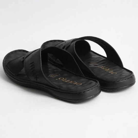 Шлепанцы мужские кожаные 340505  Fashion Черный фото 5 — интернет-магазин Tapok