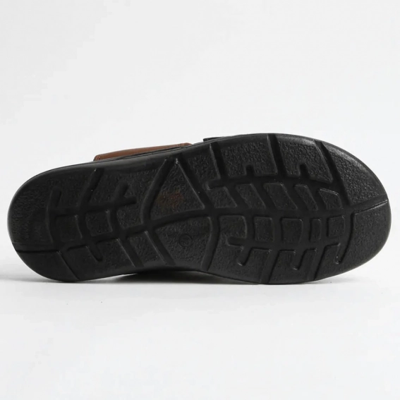 Шлепанцы мужские кожаные 340544  Fashion Коричневый фото 3 — интернет-магазин Tapok