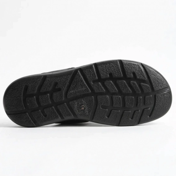 Шлепанцы мужские кожаные 340538  Fashion Черный фото 3 — интернет-магазин Tapok