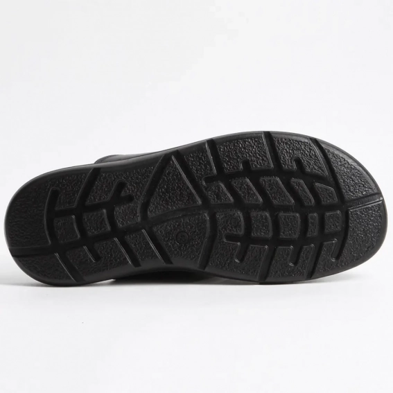 Шлепанцы мужские кожаные 340546  Fashion Черный фото 3 — интернет-магазин Tapok