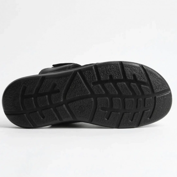 Шлепанцы мужские кожаные 340540  Fashion Черный фото 3 — интернет-магазин Tapok