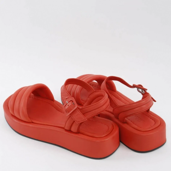 Босоножки женские кожаные 338584  Fashion Красный фото 5 — интернет-магазин Tapok