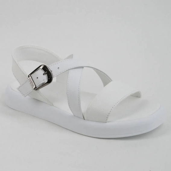 Босоножки женские кожаные 339640  Fashion Белый фото 1 — интернет-магазин Tapok