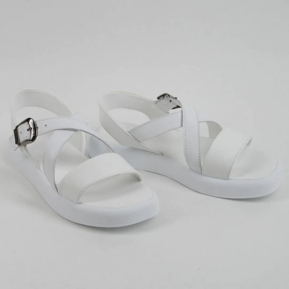 Босоножки женские кожаные 339640  Fashion Белый фото 4 — интернет-магазин Tapok