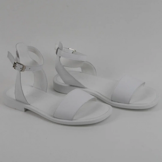 Босоножки женские кожаные 339707  Fashion Белый фото 4 — интернет-магазин Tapok