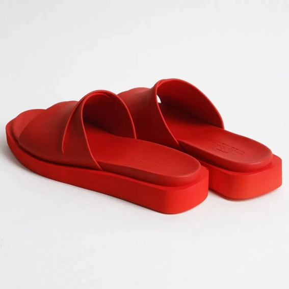 Шлепанцы женские кожаные 340405  Fashion Красный фото 5 — интернет-магазин Tapok