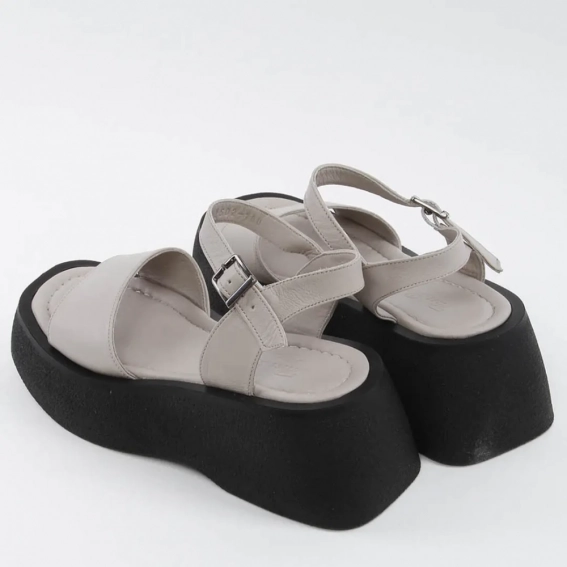 Босоножки женские кожаные 338579  Fashion Серый фото 5 — интернет-магазин Tapok