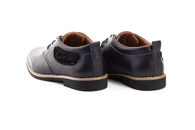 Подростковые туфли кожаные весна/осень черные Yuves М6 фото 4 — интернет-магазин Tapok