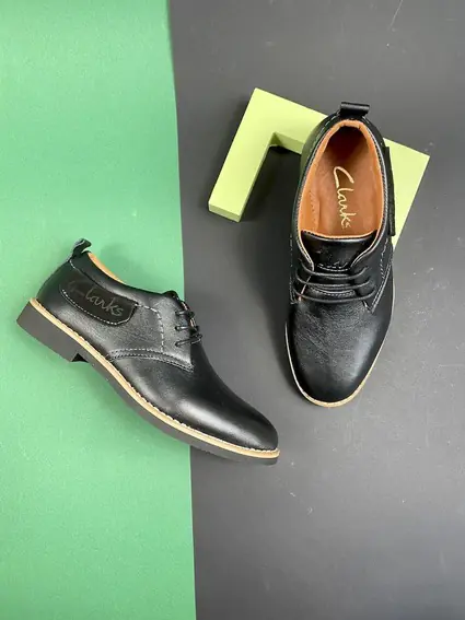 Подростковые туфли кожаные весна/осень черные Yuves М6 фото 6 — интернет-магазин Tapok