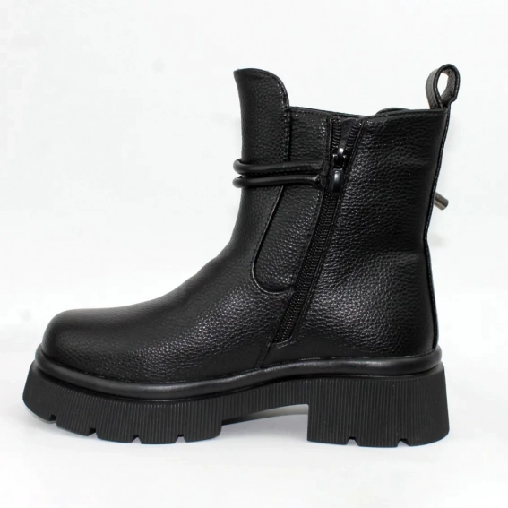 Ботинки зимние кожаные 587145 Черные фото 4 — интернет-магазин Tapok