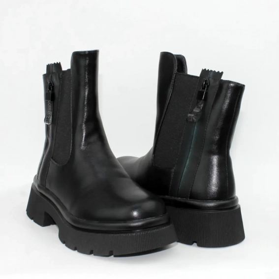Ботинки зимние кожаные 587146 Черные фото 5 — интернет-магазин Tapok