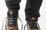 Мужские кроссовки кожаные весенне-осенние черно-оливковые Emirro М8 Фото 2