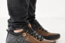 Мужские кроссовки кожаные весенне-осенние черно-оливковые Emirro М8 Фото 3
