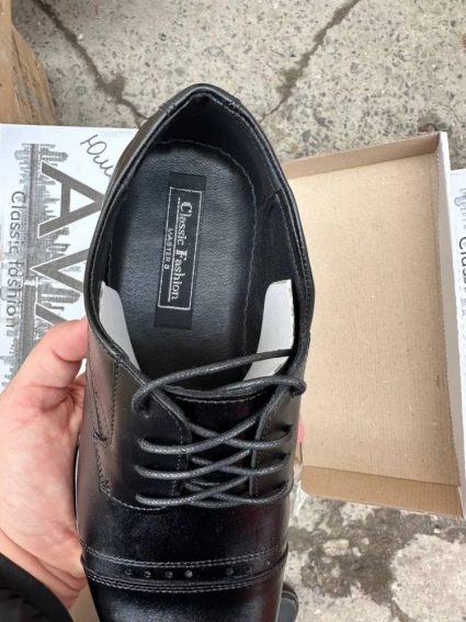 Мужские туфли кожаные весенне-осенние черные Ava 41 фото 2 — интернет-магазин Tapok