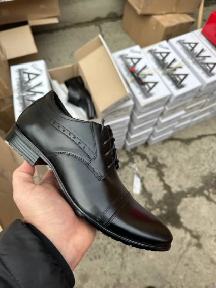 Чоловічі туфлі шкіряні весняно-осінні чорні Ava 41 фото 5 — інтернет-магазин Tapok