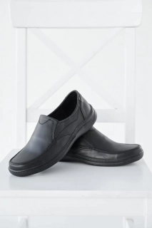 Чоловічі туфлі шкіряні весняно-осінні чорні Emirro Р Мок