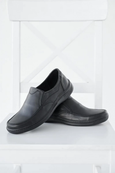Чоловічі туфлі шкіряні весняно-осінні чорні Emirro Р Мок фото 1 — інтернет-магазин Tapok