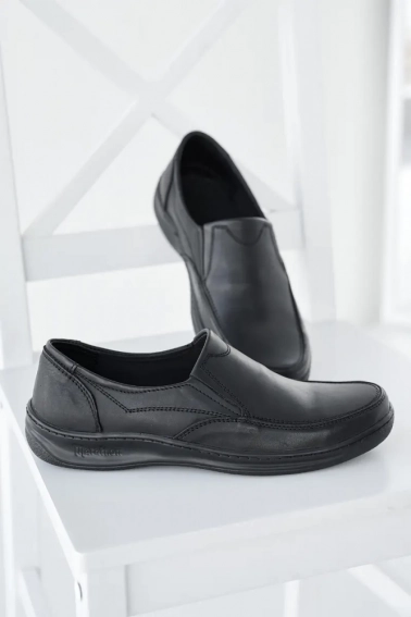 Чоловічі туфлі шкіряні весняно-осінні чорні Emirro Р Мок фото 5 — інтернет-магазин Tapok