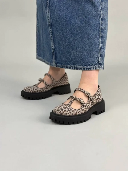 Туфлі жіночі замшеві з леопардовим принтом фото 1 — интернет-магазин Tapok