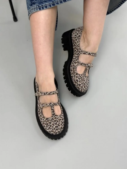 Туфлі жіночі замшеві з леопардовим принтом фото 2 — интернет-магазин Tapok