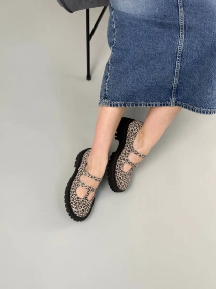 Туфлі жіночі замшеві з леопардовим принтом фото 4 — интернет-магазин Tapok