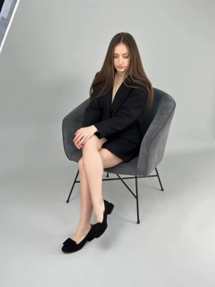 Туфлі жіночі замшеві чорного кольору фото 5 — интернет-магазин Tapok