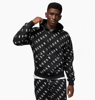 Худи Air Jordan Essentials Allover Heritage Print Fleece Pullover Hoodie Black Dv7640-010