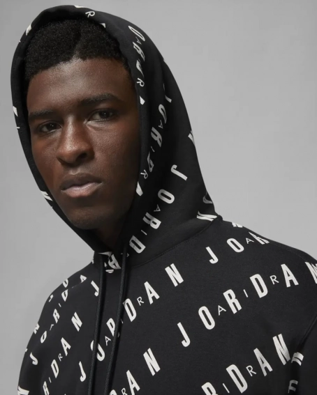 Худі Air Jordan Essentials Allover Heritage Print Fleece Pullover Hoodie Black Dv7640-010 фото 4 — інтернет-магазин Tapok