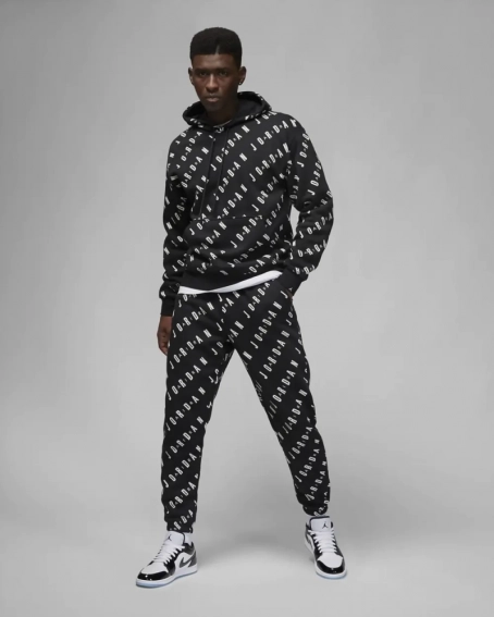 Худи Air Jordan Essentials Allover Heritage Print Fleece Pullover Hoodie Black Dv7640-010 фото 6 — интернет-магазин Tapok
