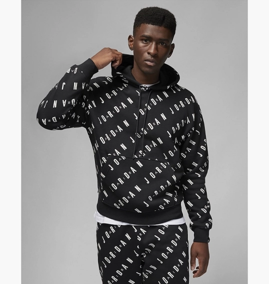 Худи Air Jordan Essentials Allover Heritage Print Fleece Pullover Hoodie Black Dv7640-010 фото 8 — интернет-магазин Tapok