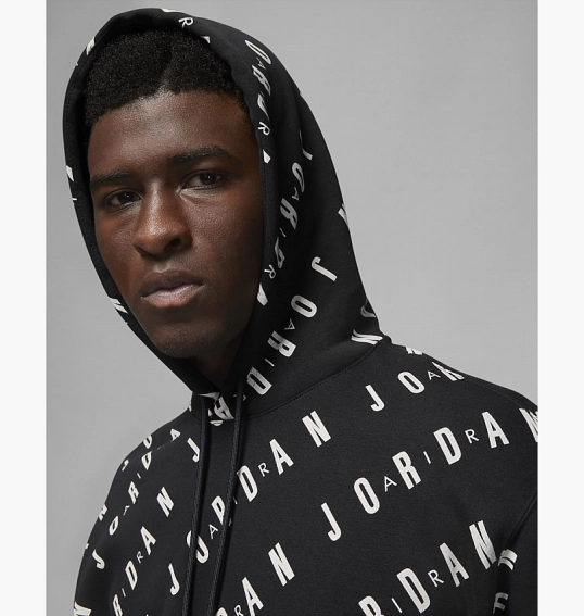 Худи Air Jordan Essentials Allover Heritage Print Fleece Pullover Hoodie Black Dv7640-010 фото 10 — интернет-магазин Tapok