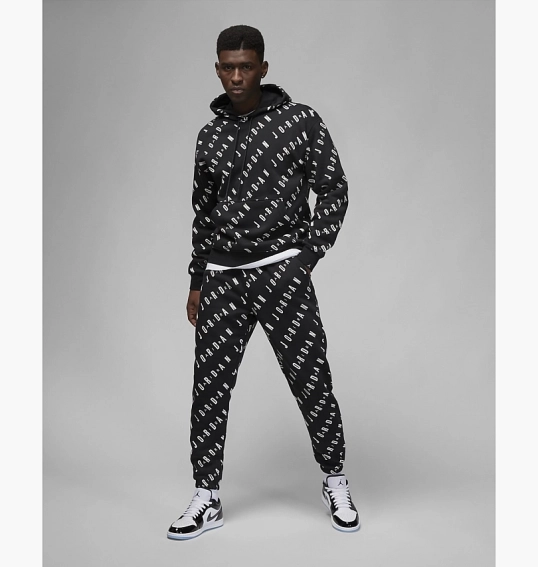 Худи Air Jordan Essentials Allover Heritage Print Fleece Pullover Hoodie Black Dv7640-010 фото 12 — интернет-магазин Tapok
