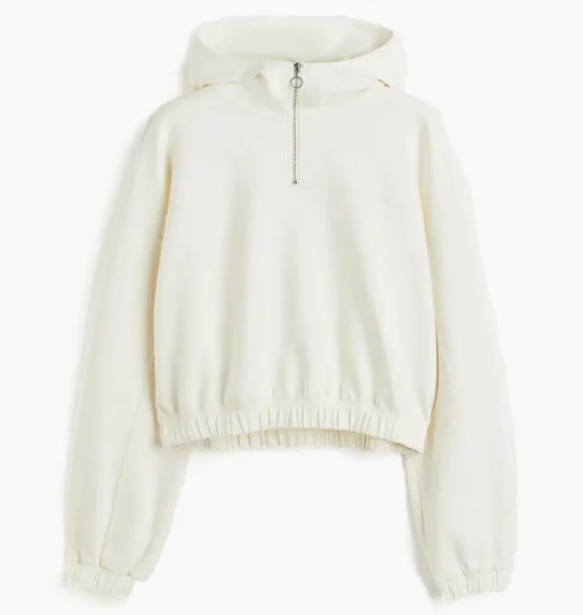 Худи H&amp;M Zip-Top Sports Hoodie Beige 1105174002 фото 1 — интернет-магазин Tapok