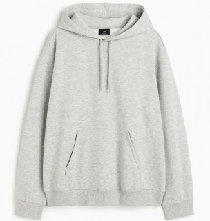 Худые H&amp;M Relaxed Fit Hoodie Grey 970819007
