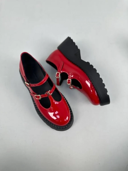 Туфлі жіночі шкіра наплак червоні фото 9 — інтернет-магазин Tapok