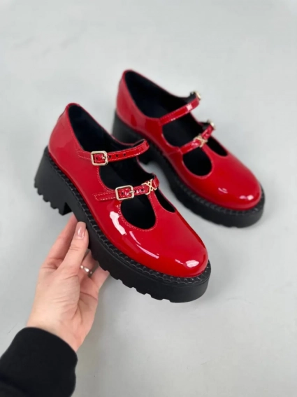 Туфлі жіночі шкіра наплак червоні фото 11 — інтернет-магазин Tapok