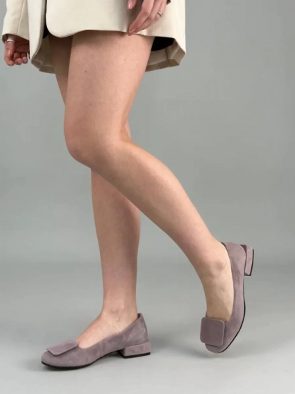 Туфлі жіночі велюрові кольору візон фото 3 — інтернет-магазин Tapok