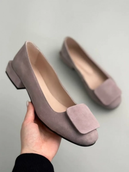 Туфлі жіночі велюрові кольору візон фото 9 — интернет-магазин Tapok