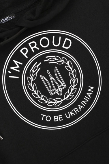 Худі патріотичний &quot;I&#39;m proud to be ukrainian&quot; Kuzey 1029 Чорний фото 8 — інтернет-магазин Tapok