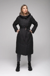 Куртка женская двухсторонняя Button 110-656 Черно-коричневый